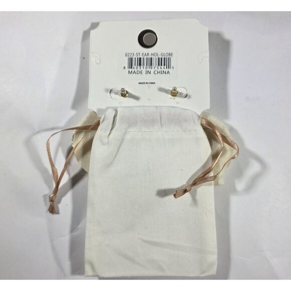 Simply Southern Beaded Holiday snow Globe Earrings Gold Accents Gift Pouch tree - Picture 3 of 4